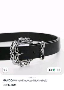 MANGO Embossed Buckle Belt