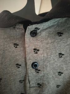 Gray Patterned Polo Shirt