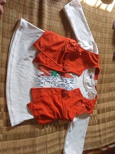 Cute Girl's Top & Vest Set