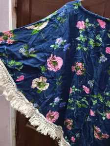 Floral Print Tassel Top