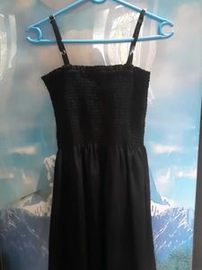 Black Spaghetti Strap Midi Dress