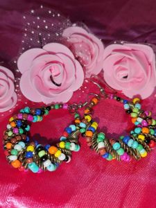 Boho Silver &amp; Black Drop Earrings