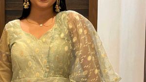 Green New Anarkali