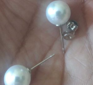 925 pearl silver stud 10mm
