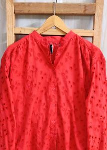 Red Embroidered Blouse Size-42-44