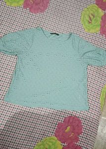 Mint Green Eyelet Top