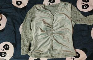 Pastel green furry top
