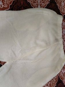 White Ribbed Pants