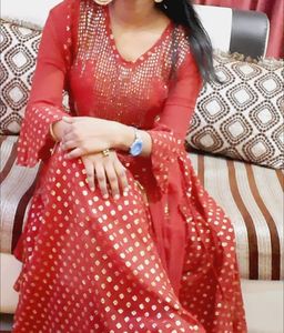 Red Anarkali  Dress