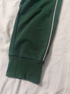 Green Joggers with White Stripe