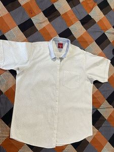 White dotted short sleeve shirt
