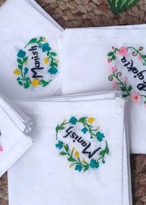 Embroidered Initial Handkerchief