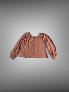 Elegant Brown Long Sleeve Top