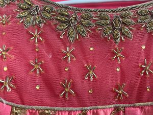 Coral Embroidered Anarkali