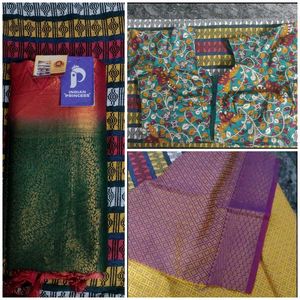 Free Gift With Original Kanjeevaram Art Silk Saree
