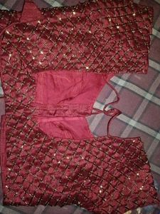 Embroidered Maroon Blouse