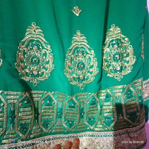 Emerald Green Embroidered Ethnic Top