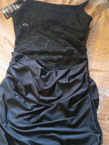 Sleek Black Lace Maxi Dress