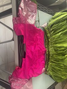 Pattu Lehenga Blouse And Skirt