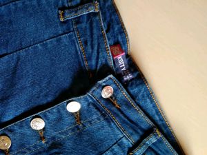 Wide Leg Button-Front Jeans