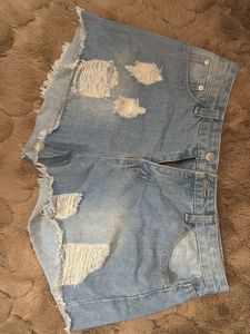 Distressed Denim Shorts