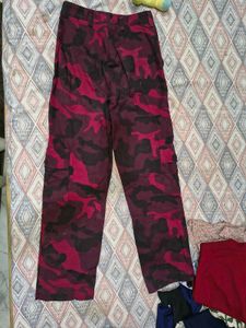 Tailored cool red cargo pants