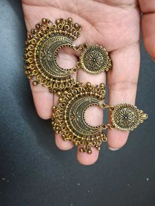 Golden Oxidised Earrings