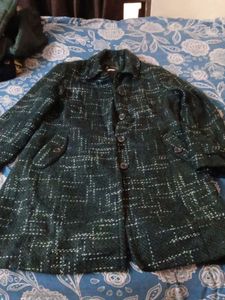 Chic Green Tweed Coat