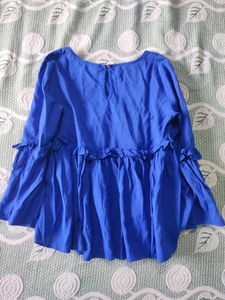 Navy Blue Cotton Flowy Top