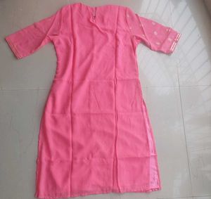 Vishudh Floral Printed Pink Kurta