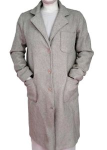 Elegant Grey Wool long Coat
