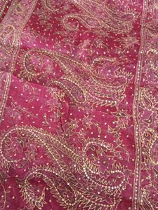 Red Embroidered saree