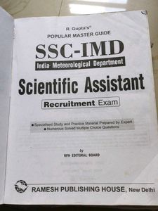 SSC IMD Scientific Assistant Recruitment Exam