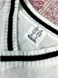 White V-Neck Sweater