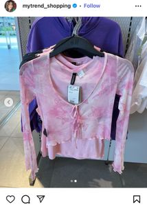Pink Aesthetic Mesh Top