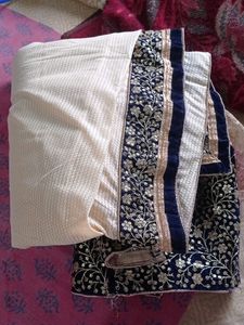 Full Embroidery Work Velvet And Net  Blouse And Saree