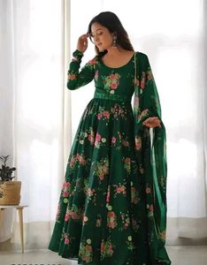 Floral Green Anarkali Kurta Set