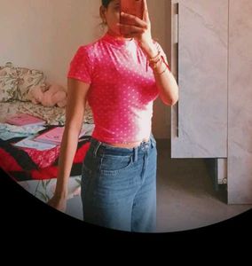 Pink Polka Dot Top