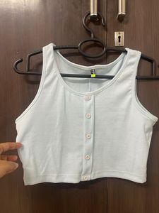 Cute Light Blue Crop Top