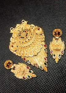 Gold Plated Necklace and Earring Set