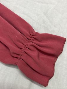 Rose Ruched Long Sleeve Crop Top