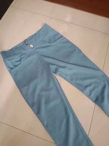 Light Blue High-Waisted Pants