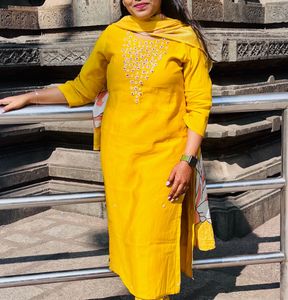 Yellow Embroidered Kurta Set