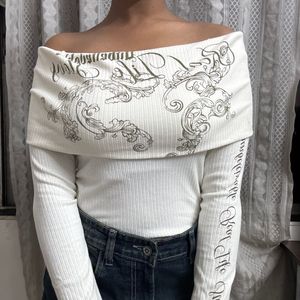 Vintage Y2K Inspired Ribbed Top
