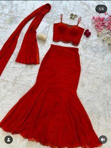 Elegant Orange designer Lehenga Set🔥