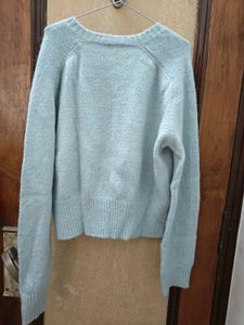 Ice Blue Knit Cardigan