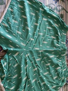 Green Patterned Shorts