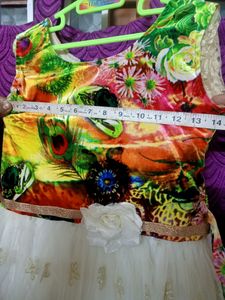 Peacock Designed White Frock🤍