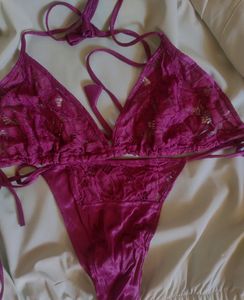 Maroon Lingerie Set