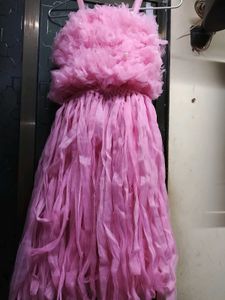 Pink Tulle Party Dress Ruffle gown